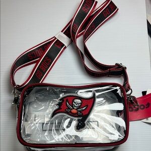 Tampa Bay Buccaneers Clear Belt Bag with Black and Red Accents